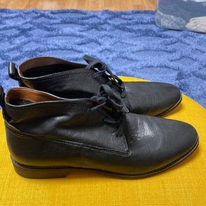 Franco Sarto black chuka calf leather boots. Size 11. Lace up.